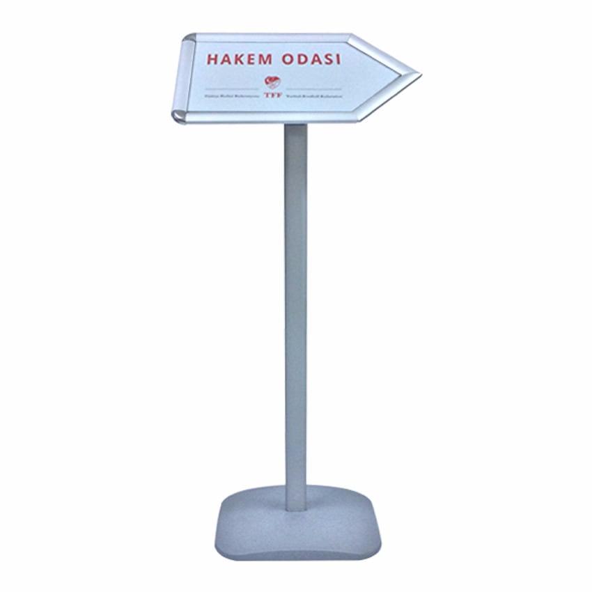 Dekoratif Yönlendirme Panosu 1 Kama Uçlu A4, Gri, Dekoratif Menü Panosu