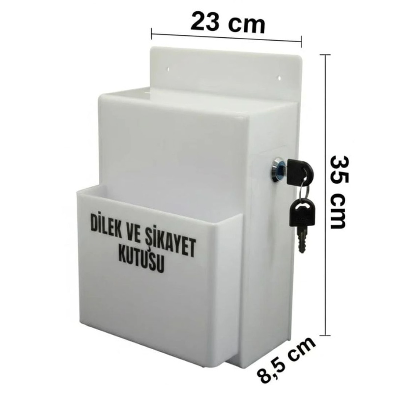 Dilek ve Şikayet Kutusu Cepli Beyaz A4 Slim Model