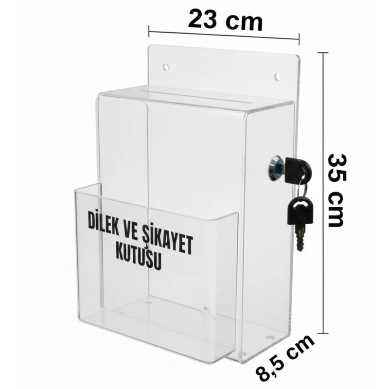 Dilek ve Şikayet Kutusu Cepli Şeffaf A4 Slim Model