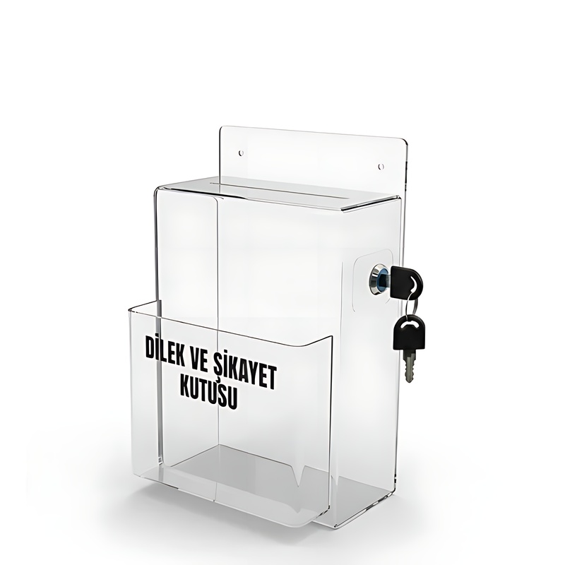 Dilek ve Şikayet Kutusu Cepli Şeffaf A4 Slim Model