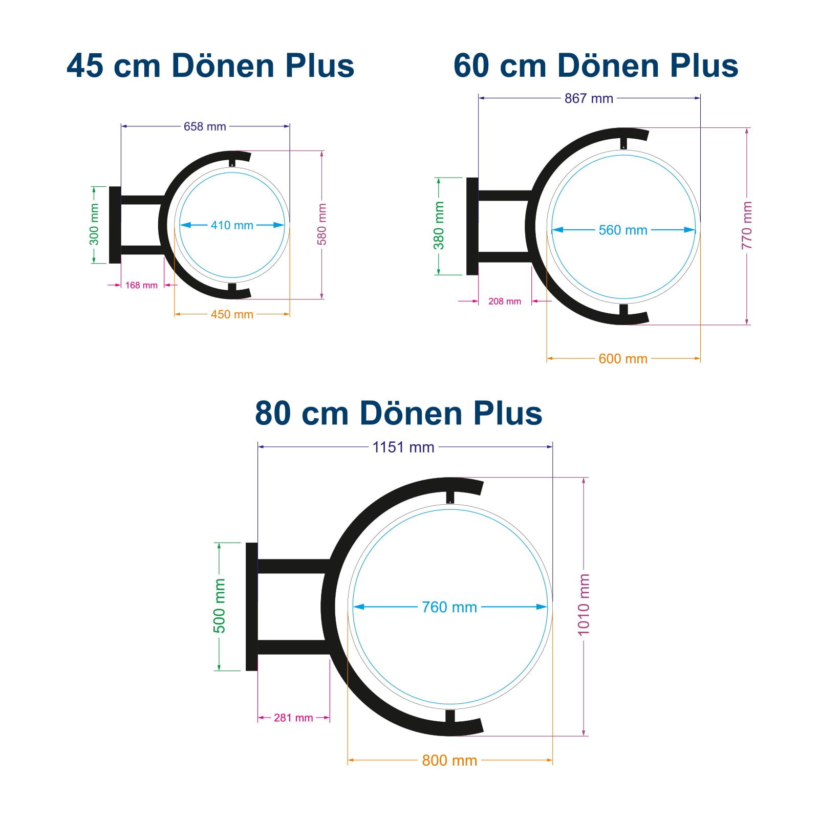 Dönen Daire Plus Ayaklı Fener Tabela