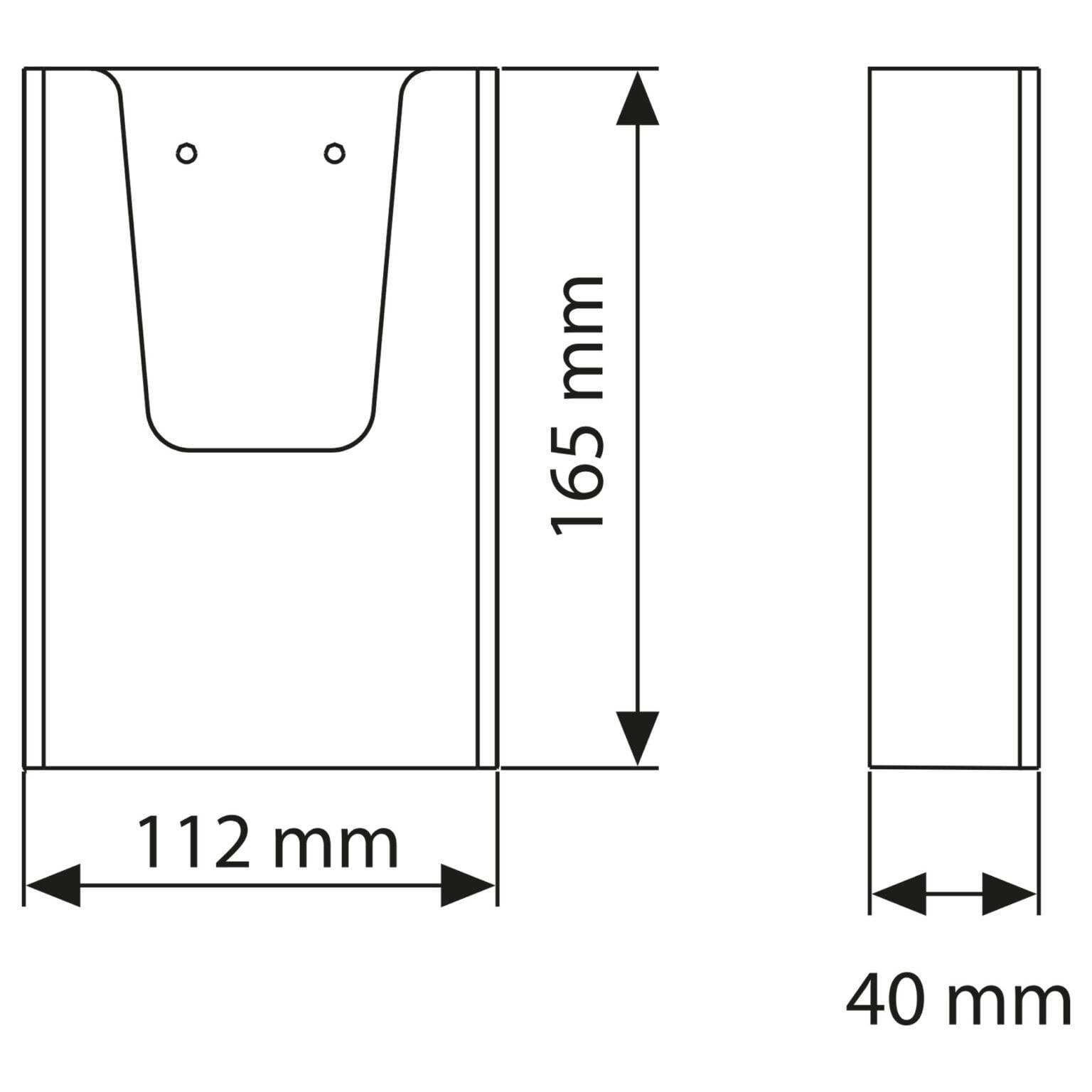 Duvar Tipi Tekli Broşürlük 1/3 A4 (10,5x21cm Broşürler için Uygundur)