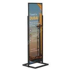 Eko Çift Taraflı Alüminyum Poster Pano 50x170cm Siyah