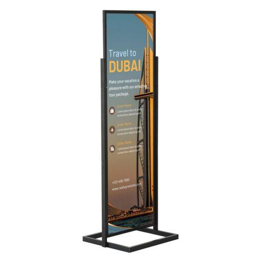 Eko Çift Taraflı Alüminyum Poster Pano 50x170cm Siyah