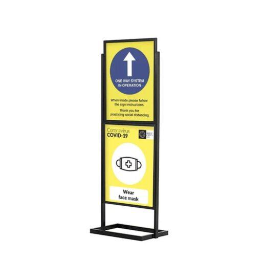 Çift Katlı B2 Siyah Ayaklı Reklam Pano