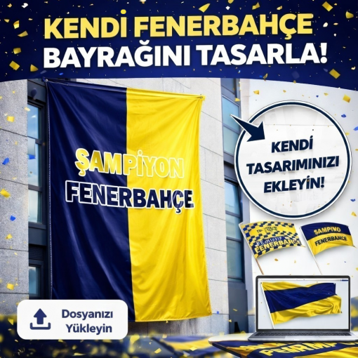 Fenerbahçe Büyük Bina & Balkon Bayrağı (Dikey Asma)