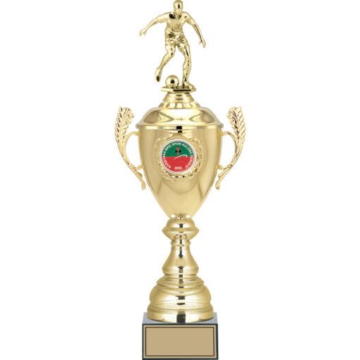 Turnuva için özel baskılı futbol figürlü ödül kupası