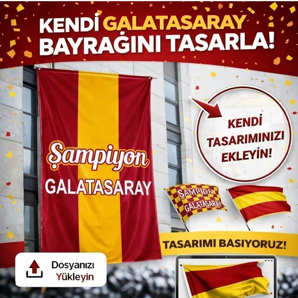 Galatasaray Bayrağı Büyük Bina & Balkon Tipi (Dikey Asma) 1 Galatasaray Bayrağı Büyük Bina & Balkon Tipi (Dikey Asma)