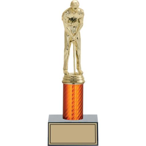 Golf figürlü kupa, logo baskılı, 27 cm, kişiye özel