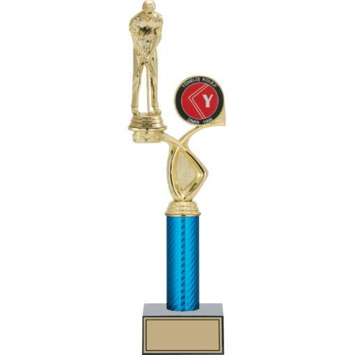 Logo baskılı golf figürlü kupa, 41 cm boyutunda, kurumsal ödül ve hediye