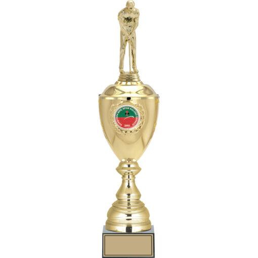 Özel logo baskılı golf figürlü kupa, 51 cm ölçüde, kurumsal hediye ve ödül için
