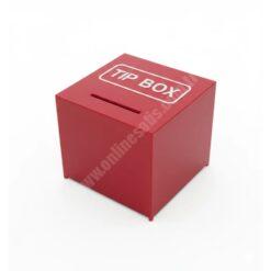 Kırmızı Tipbox Bahşiş Kutusu 14x14x13cm