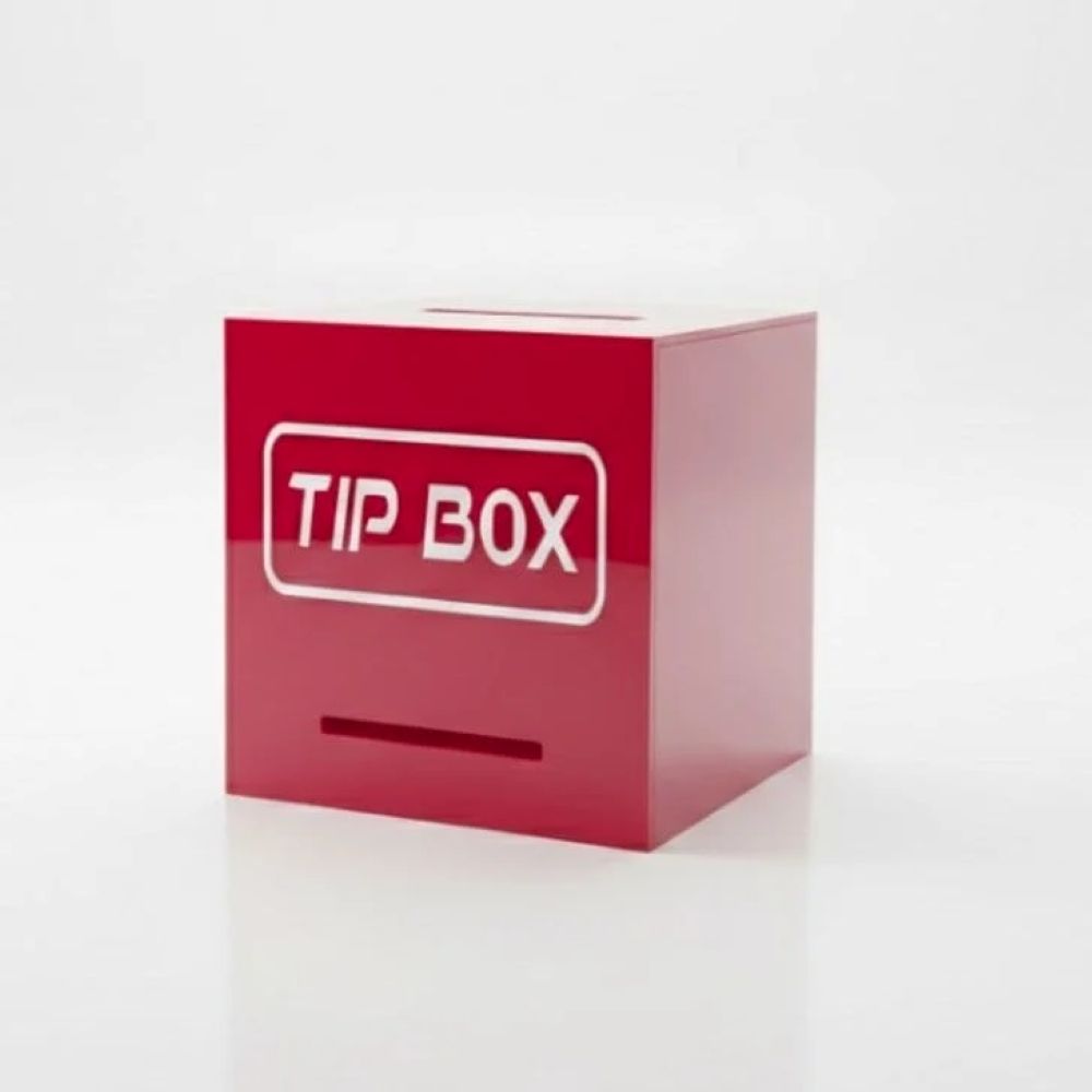Kare Tipbox – Bahşiş Kutusu Kırmızı – 14x14xh13cm