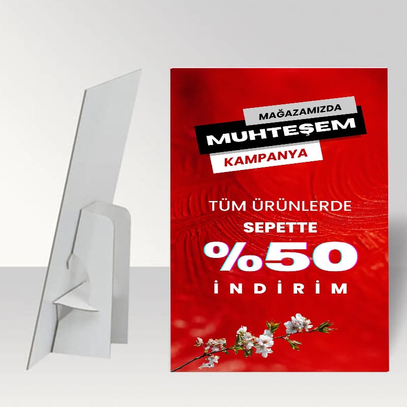 Karton Ayaklı Poster Pano 35x50cm Baskılı