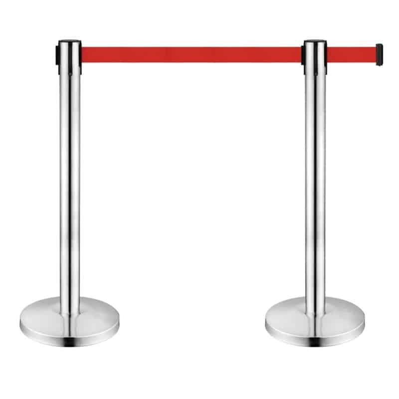 Krom Şerit Bariyer Kırmızı Kayışlı