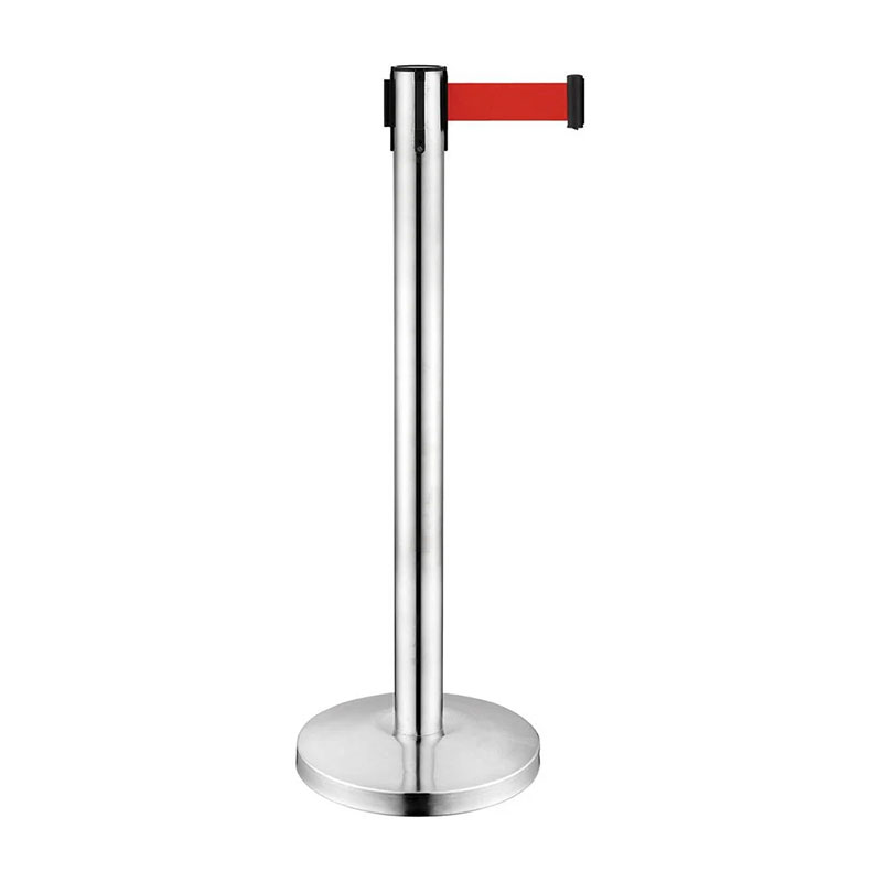 Krom Şerit Bariyer Kırmızı Kayışlı