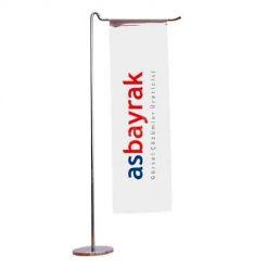 L Düz Kesim Logolu Masa Bayrağı