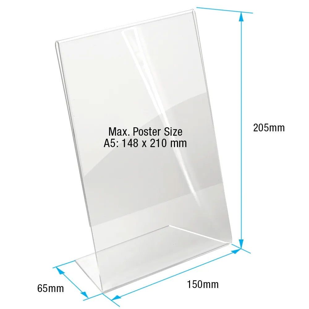 L Tipi Pleksi Föylük/Etiketlik Dikey A5 (15x21cm)