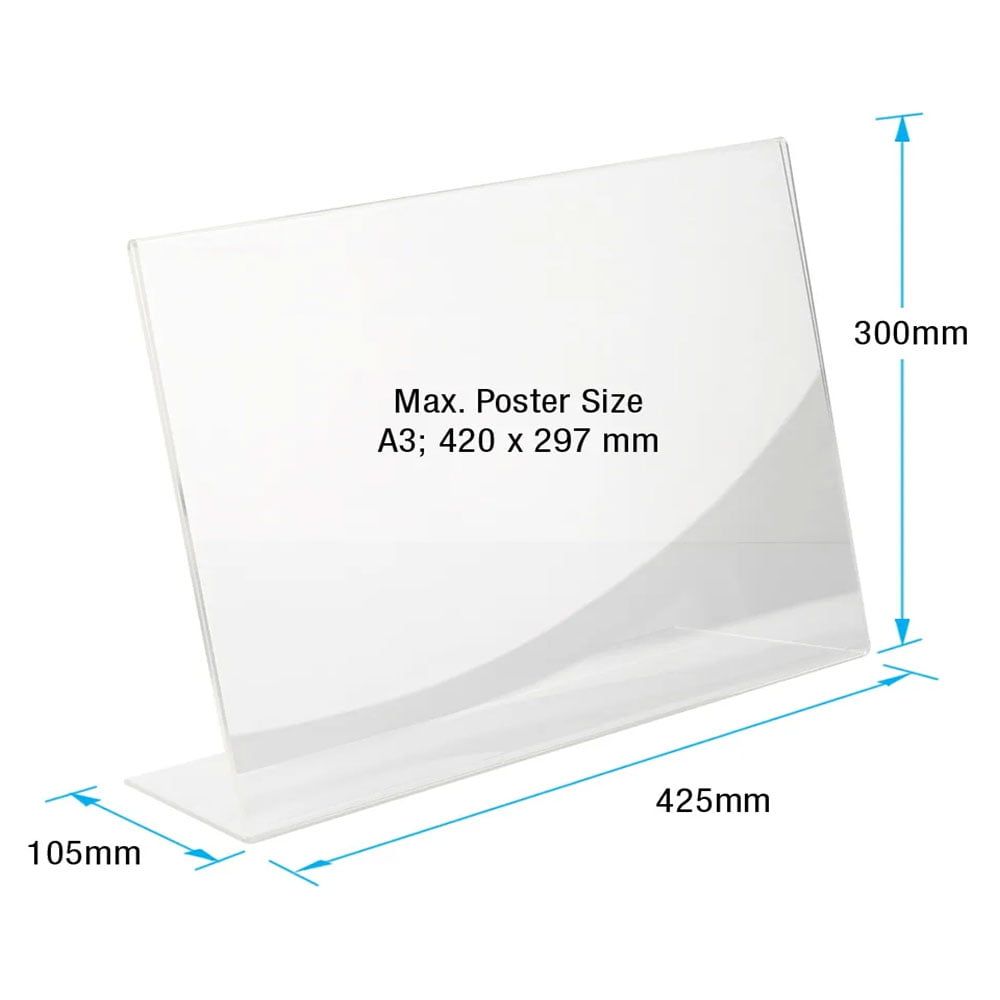 L Tipi Pleksi Föylük/Etiketlik Yatay A3 (42x30cm)