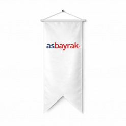 Logolu Kırlangıç Bayrak | Kurumsal Baskılı Saten Bayrak
