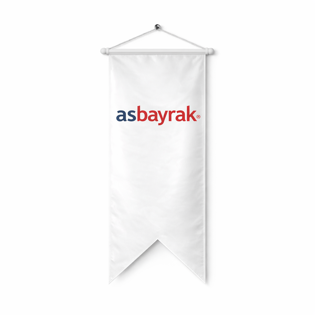 Logolu Kırlangıç Bayrak | Kurumsal Baskılı Saten Bayrak 2 Logolu Kırlangıç Bayrak | Kurumsal Baskılı Saten Bayrak