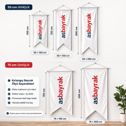 Logolu Kırlangıç Bayrak | Kurumsal Baskılı Saten Bayrak