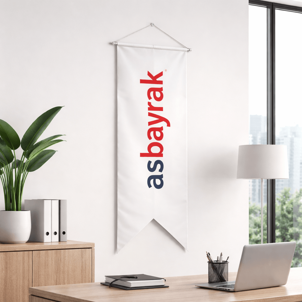 Logolu Kırlangıç Bayrak | Kurumsal Baskılı Saten Bayrak 3 Logolu Kırlangıç Bayrak | Kurumsal Baskılı Saten Bayrak