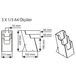 Masaüstü Broşürlük 3 Katlı 1/3 A4 (10,5x21cm)