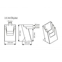 Masaüstü Broşürlük 3 Katlı A4