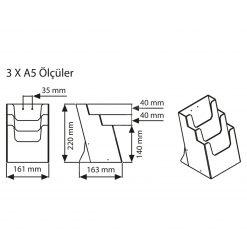 Masaüstü Broşürlük 3 Katlı A5