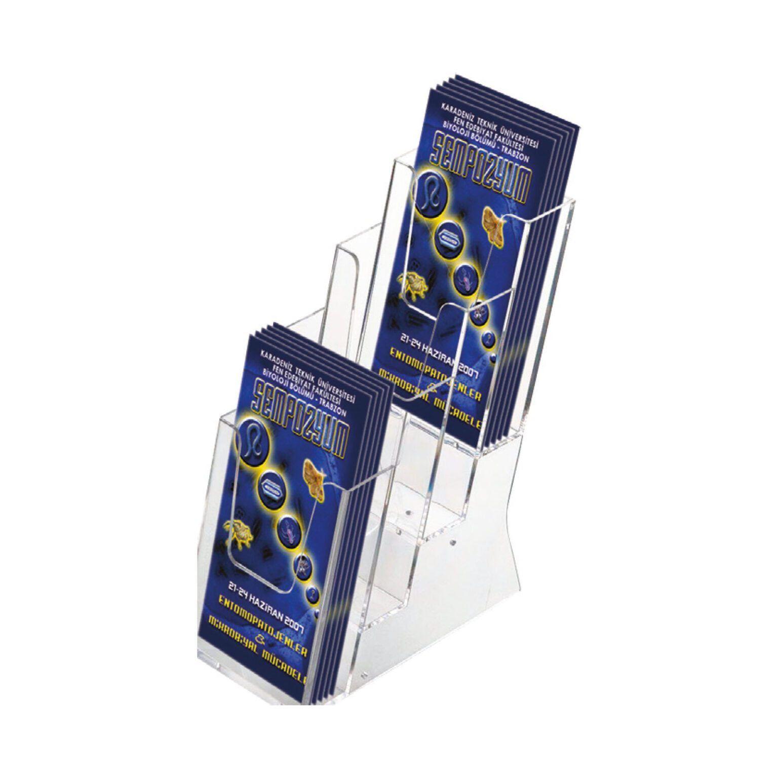 Masaüstü Broşürlük 4 Katlı 1/3 A4 (10,5x21cm)