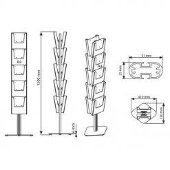 Multi Side Ayaklı Broşürlük Çift Yön 2×5 A4