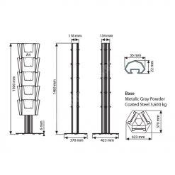 Multi Side Ayaklı Broşürlük Üçgen 3×5 A4 17 Multi Side Ayaklı Broşürlük Üçgen 3×5 A4