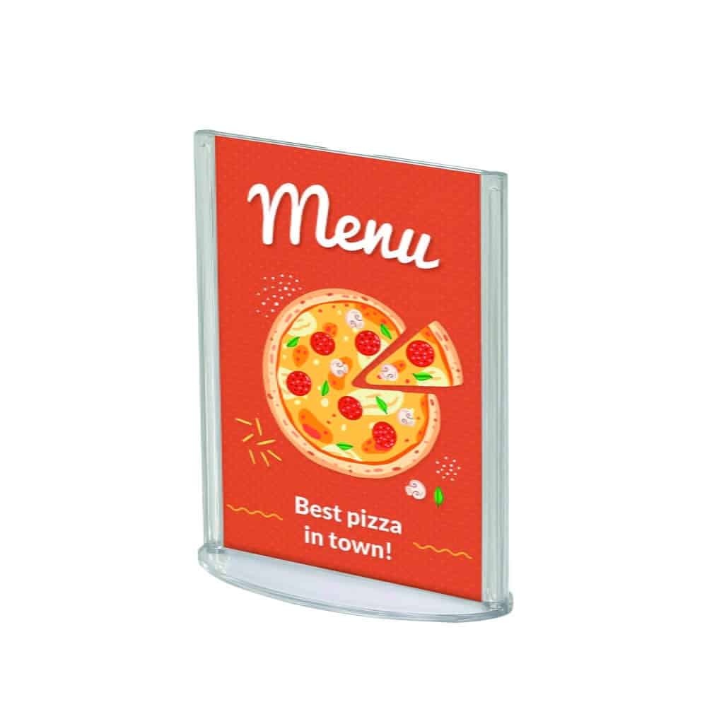 Oval Tabanlı Pleksi Dikey Föylük/Etiketlik A6 (10x15cm)