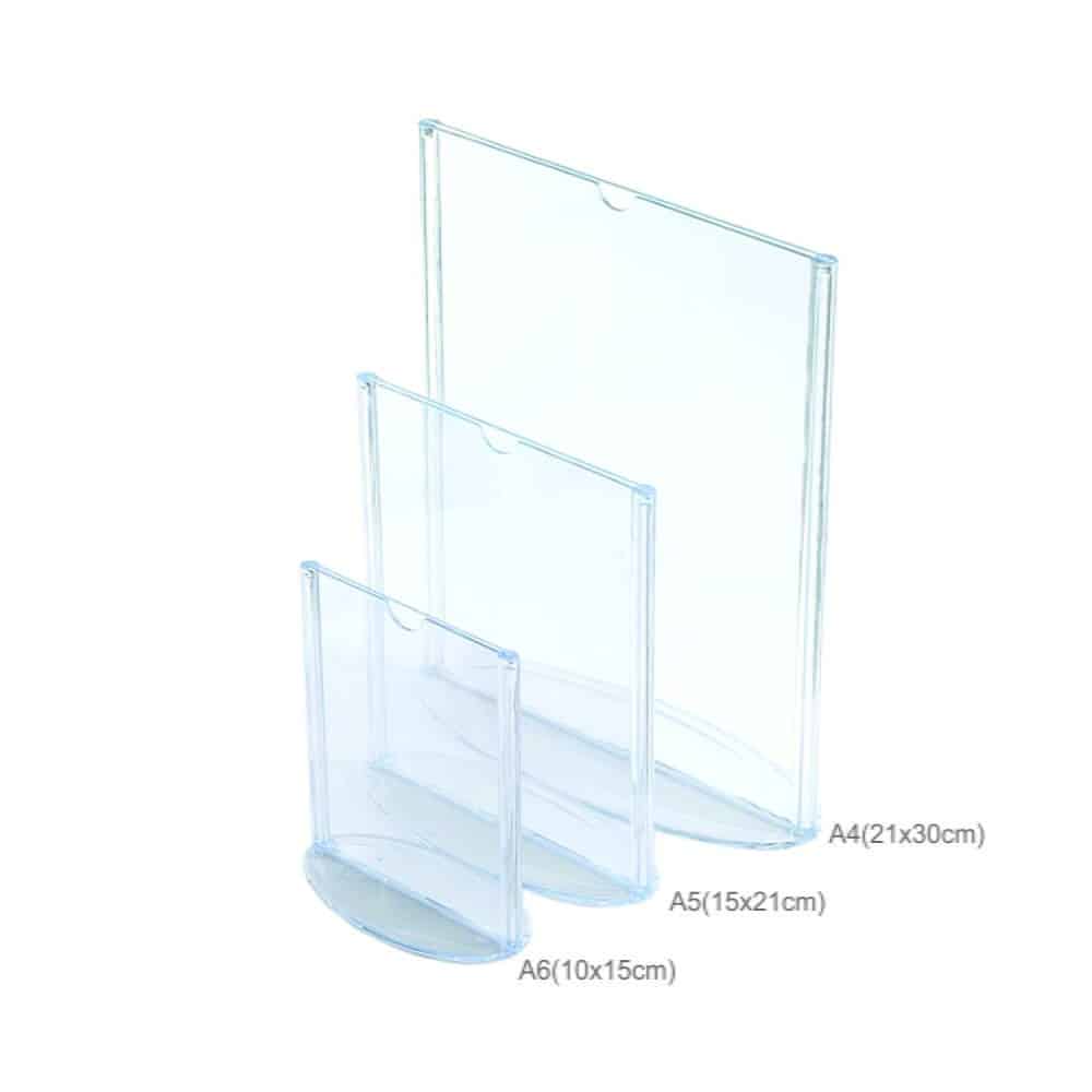 Oval Tabanlı Pleksi Dikey Föylük/Etiketlik A4 (21X30cm)