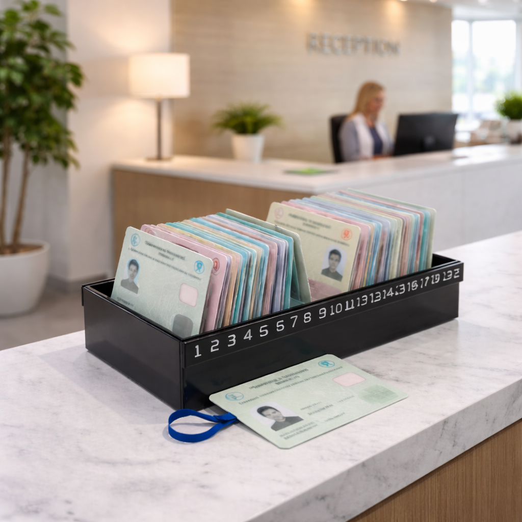 Personel ve Ziyaretçi Kimlik Kartlık – 20 Bölmeli Siyah