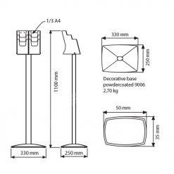 Pillar Broşür Stand 6X1/3A4 (10x21cm)