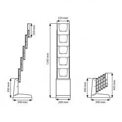 Portatif Zigzag Broşürlük 25 Portatif Zigzag Broşürlük
