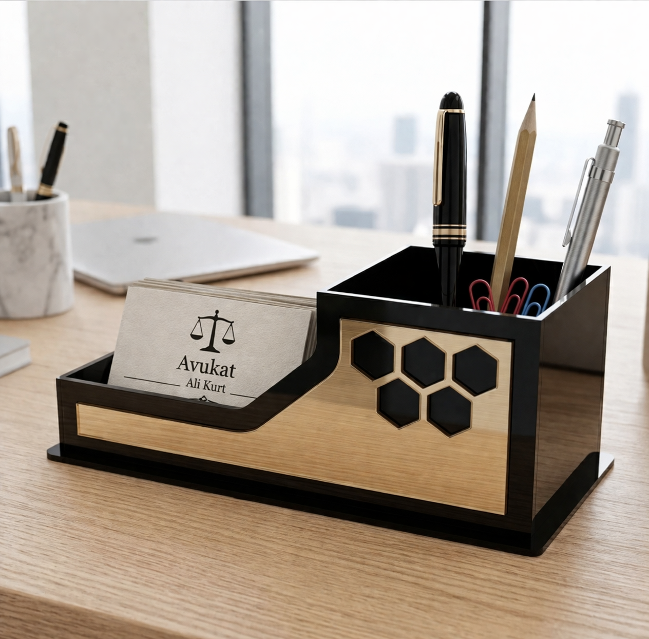 Premium Masaüstü Organizer Kalemlik Kartvizitlik