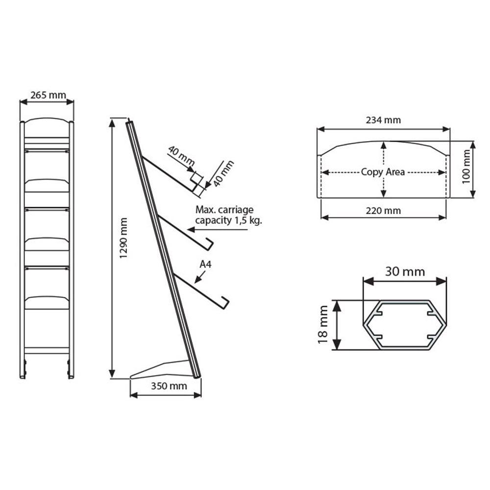 Rapid Broşür Stand 3xA4 – Siyah 12 Rapid Broşür Stand 3xA4 – Siyah