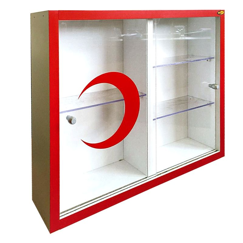 Sürgülü Camlı Ahşap Ecza Dolabı – 30x40cm