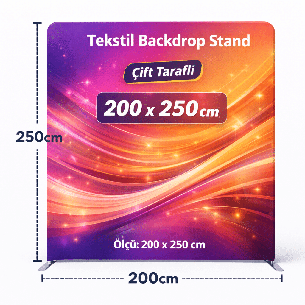 Tekstil Backdrop Stand 200x250cm Düz 2 Tekstil Backdrop Stand 200x250cm Düz