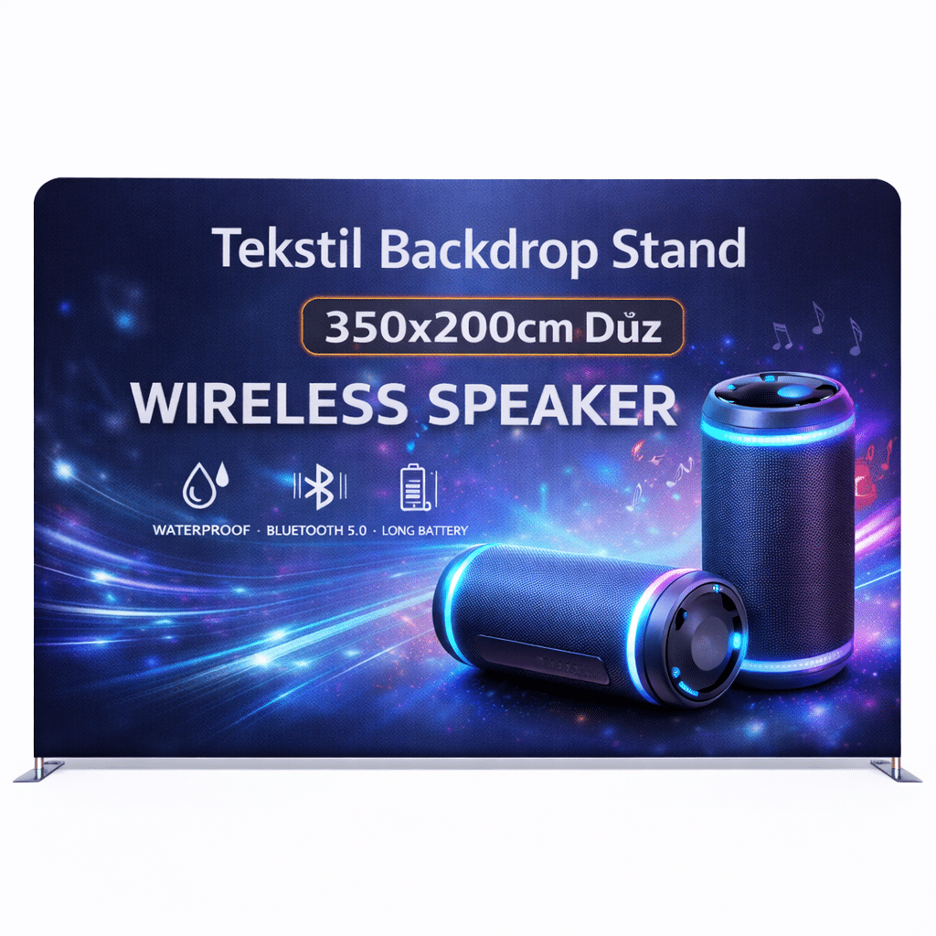 Tekstil Backdrop Stand 350x200cm Düz 2 Tekstil Backdrop Stand 350x200cm Düz