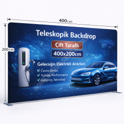 Tekstil Backdrop Stand 400x200cm Düz