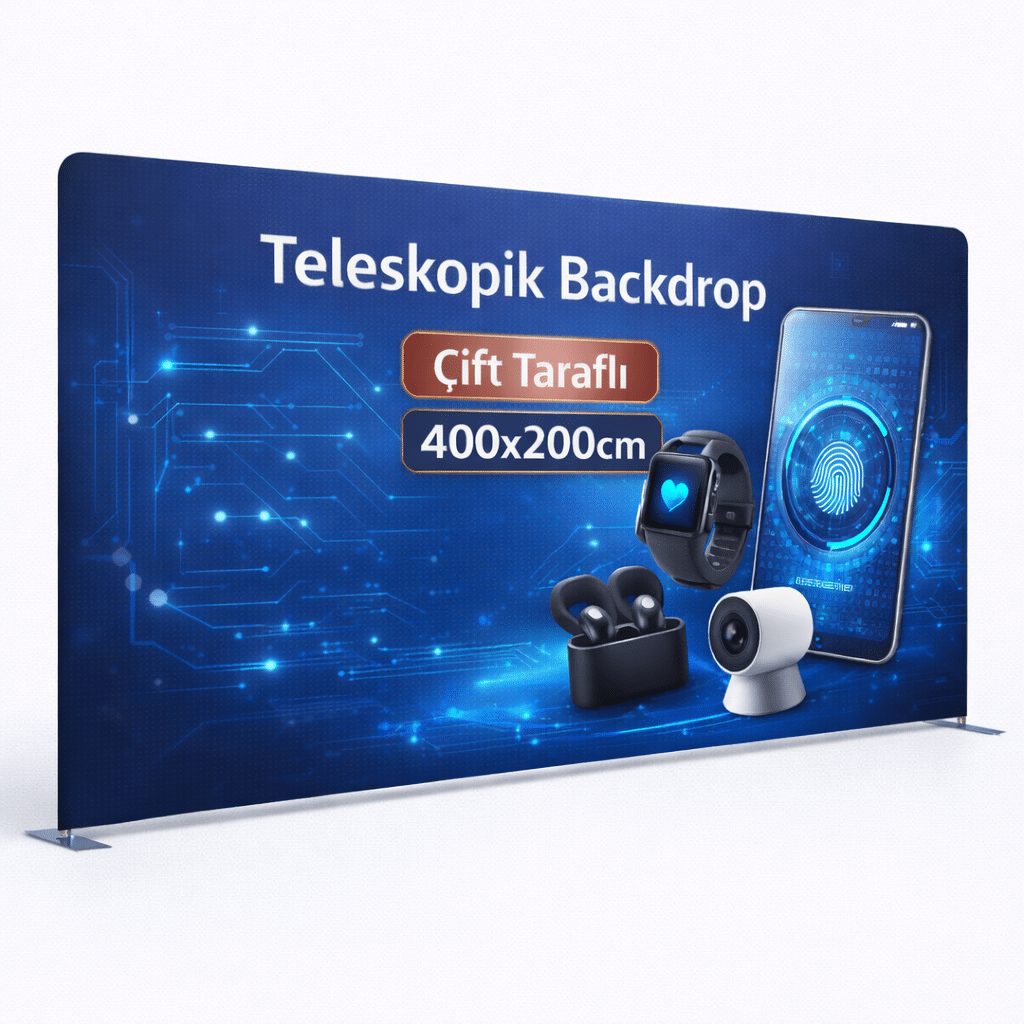 Tekstil Backdrop Stand 400x200cm Düz 4 Tekstil Backdrop Stand 400x200cm Düz