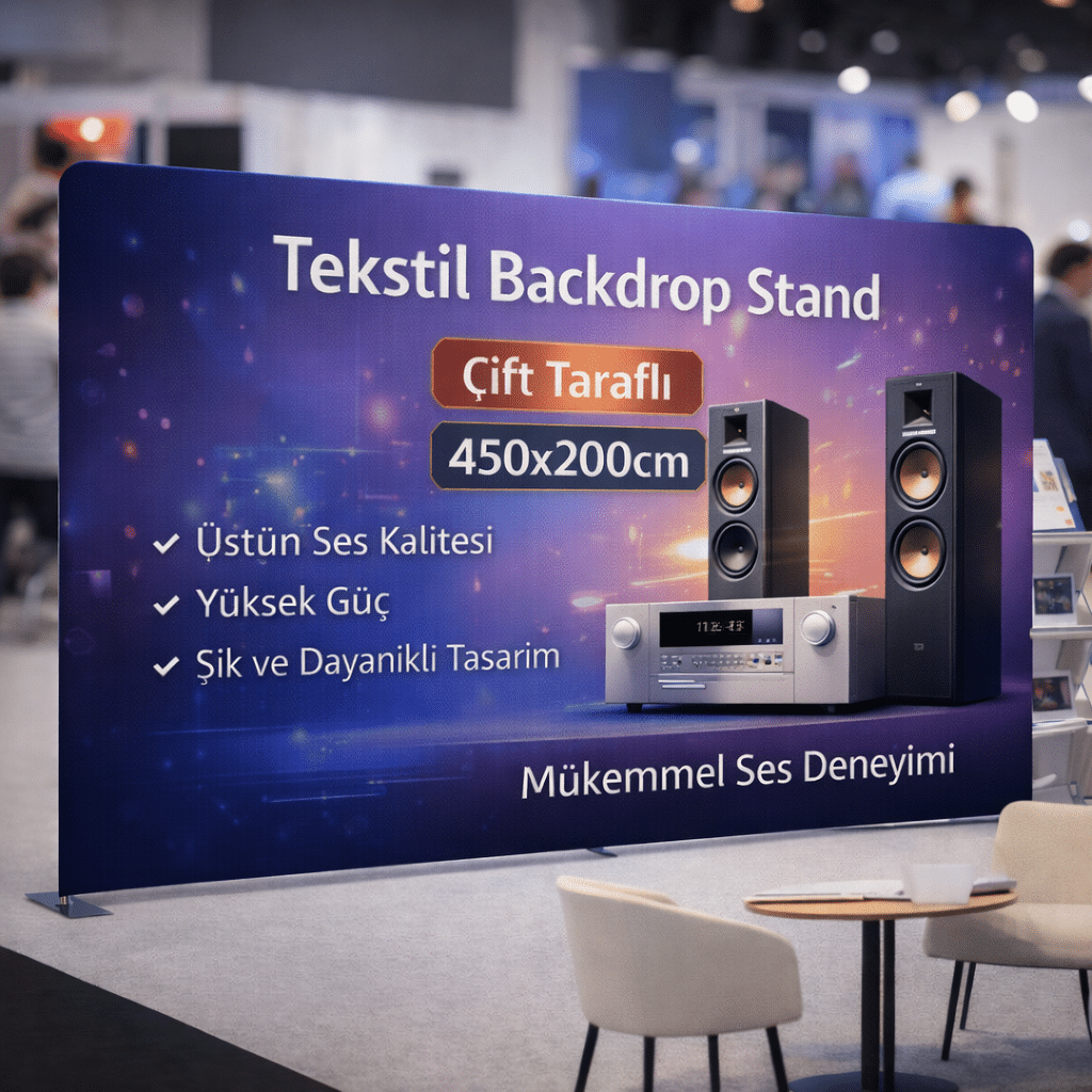 Tekstil Backdrop Stand 450x200cm Düz 2 Tekstil Backdrop Stand 450x200cm Düz