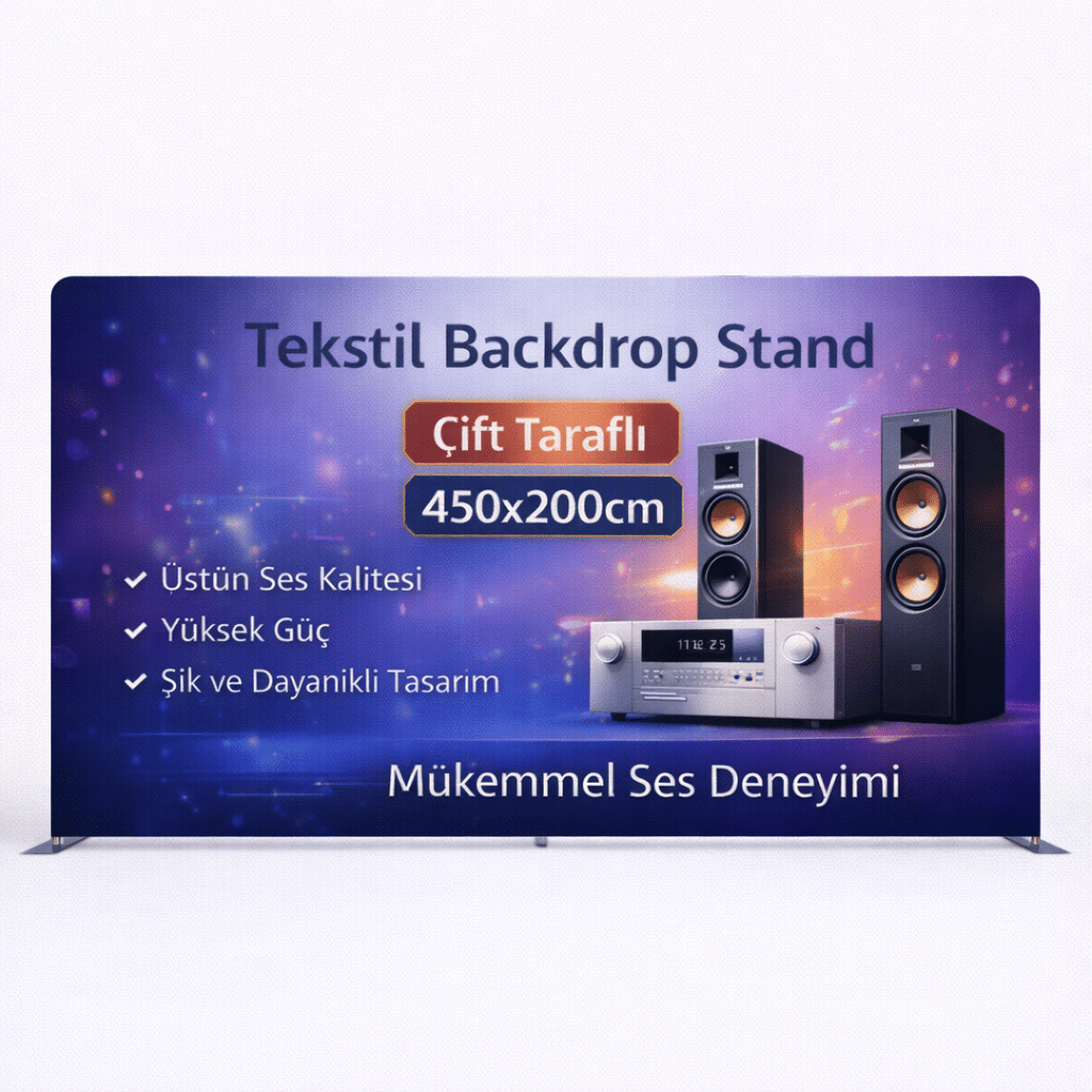 Tekstil Backdrop Stand 450x200cm Düz 3 Tekstil Backdrop Stand 450x200cm Düz