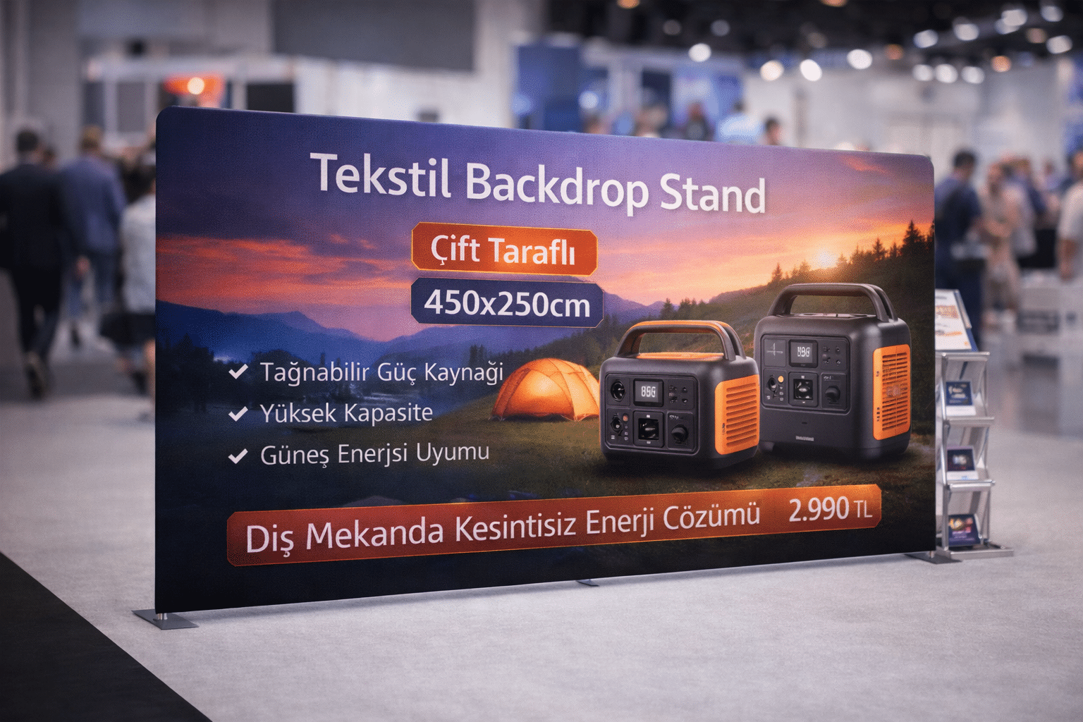 Tekstil Backdrop Stand 450x250cm Düz 5 Tekstil Backdrop Stand 450x250cm Düz