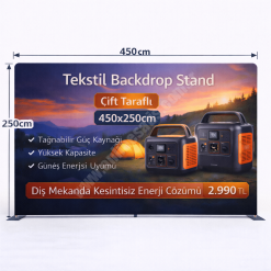 Tekstil Backdrop Stand 450x250cm Düz