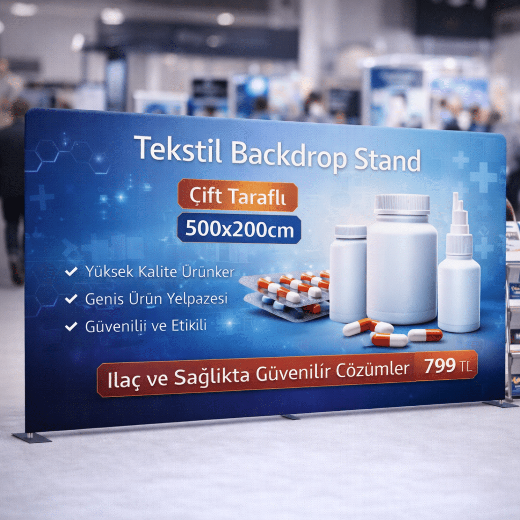 Tekstil Backdrop Stand 500x200cm Düz 4 Tekstil Backdrop Stand 500x200cm Düz